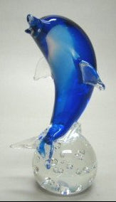 Glazen dolfijn beeld, 18 cm