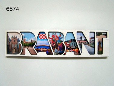 Brabant lettermagneet, hout