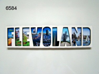 Flevoland lettermagneet, hout
