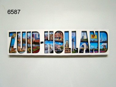 Zuid-Holland lettermagneet, hout