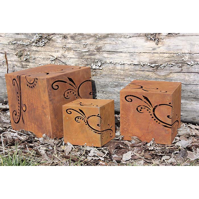 Metalen decoratieve kubus met ornamenten, 18, 24 of 30 cm
