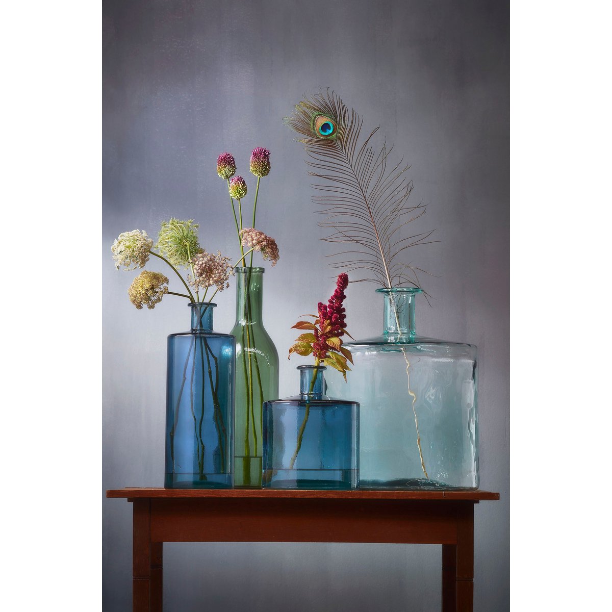 Mica Decorations Guan Flesvaas – Gerecycled Glas Blauw (H75 x Ø25 cm)