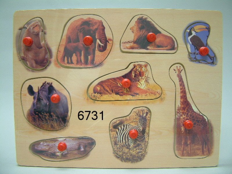 Wilde dieren vormenpuzzel