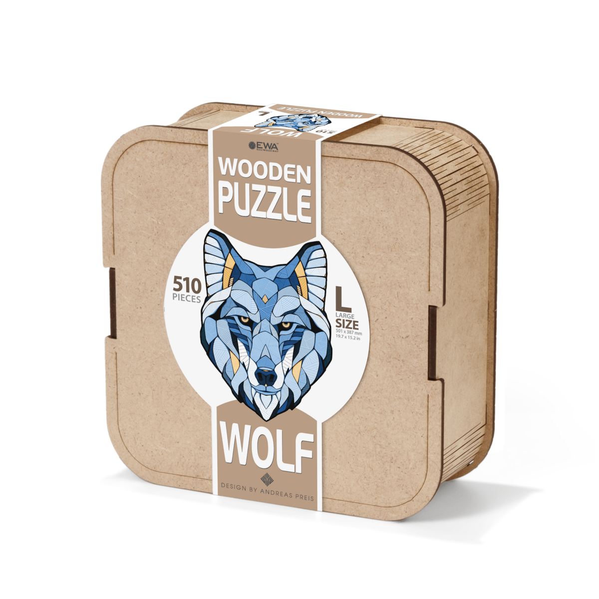 Houten legpuzzel wolf L 510 stukjes, 50,1 × 38,7