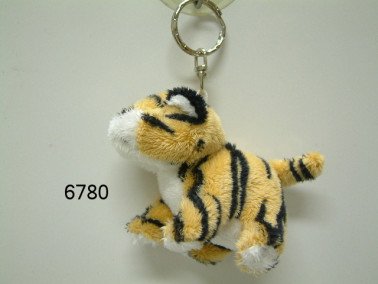 Tijger, sleutelhanger van pluche, 7,5 cm