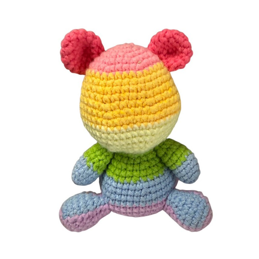 Gehaakte beer, multicolor, 15 cm