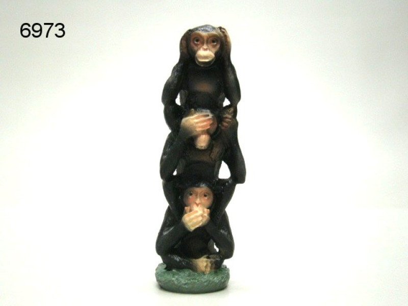 Chimpansee horen, zien en zwijgen, 11,5 cm