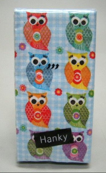 Vrolijke uilen papieren zakdoekjes, 10 stuks