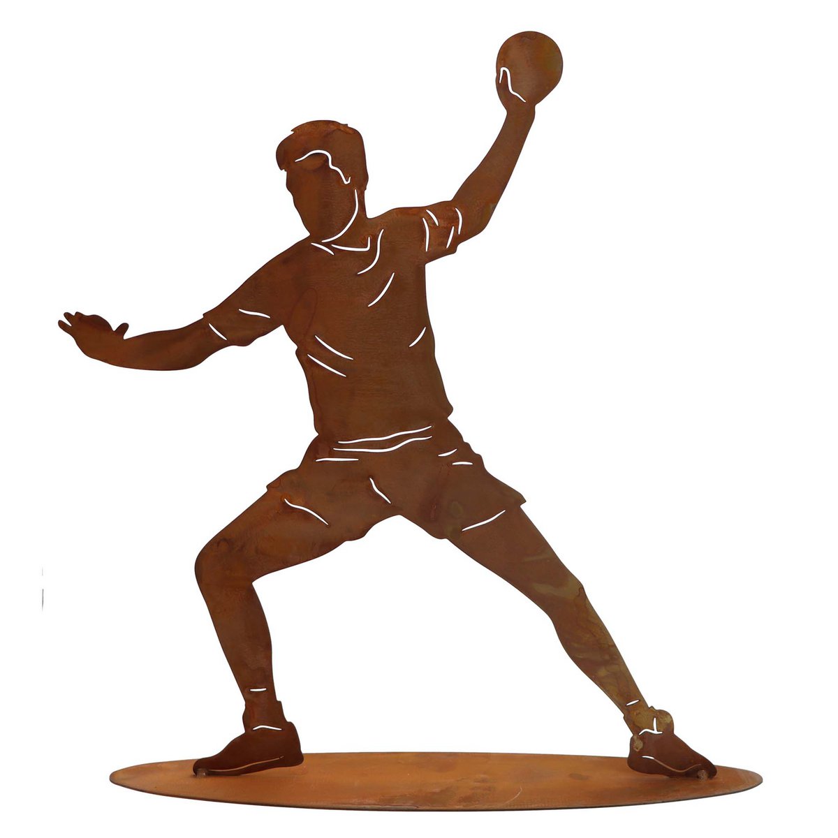 Handbalspeler decoratiefiguur van metaal, 45 cm