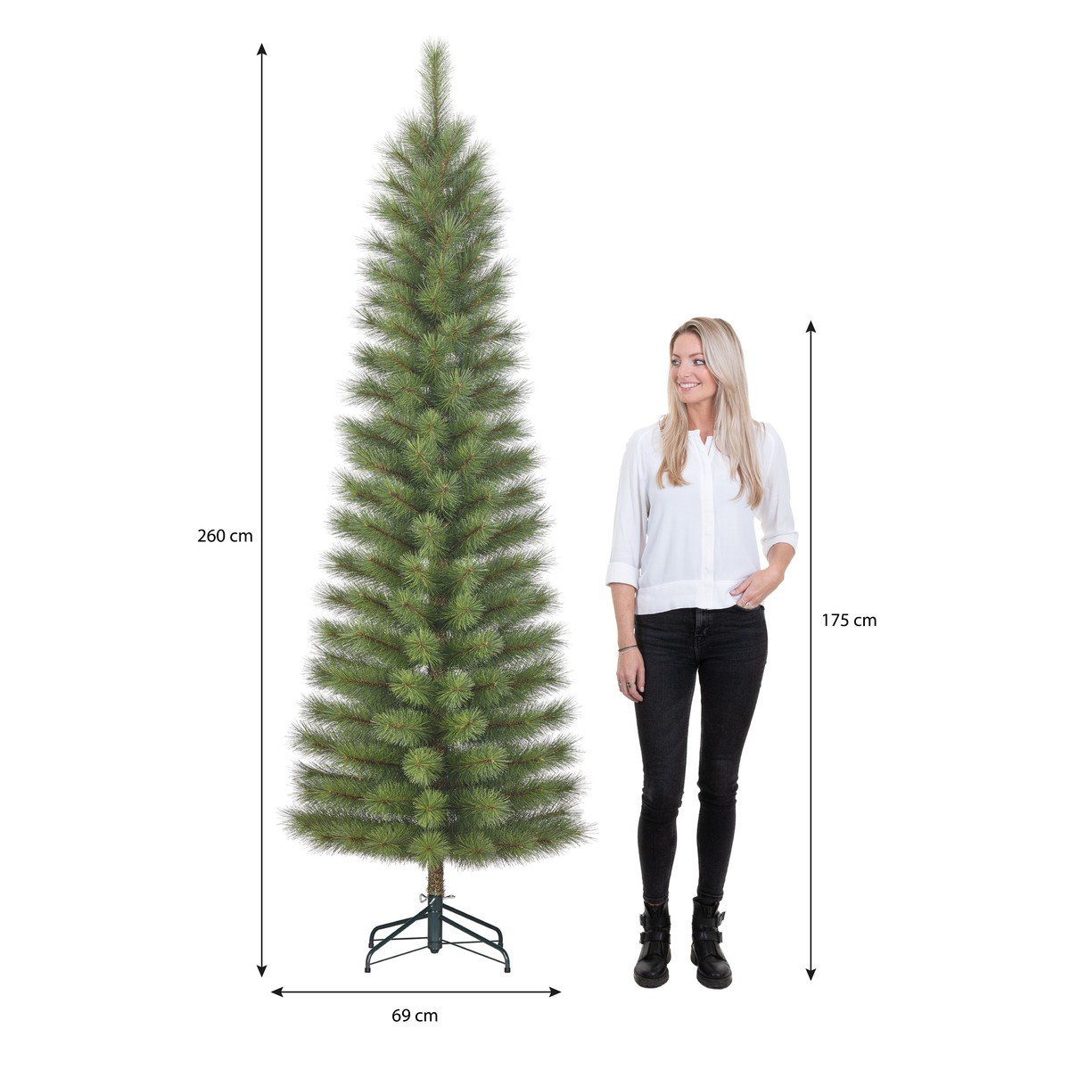 Sotka kunstkerstboom, licht berijpt, 260 cm, Ø69 cm