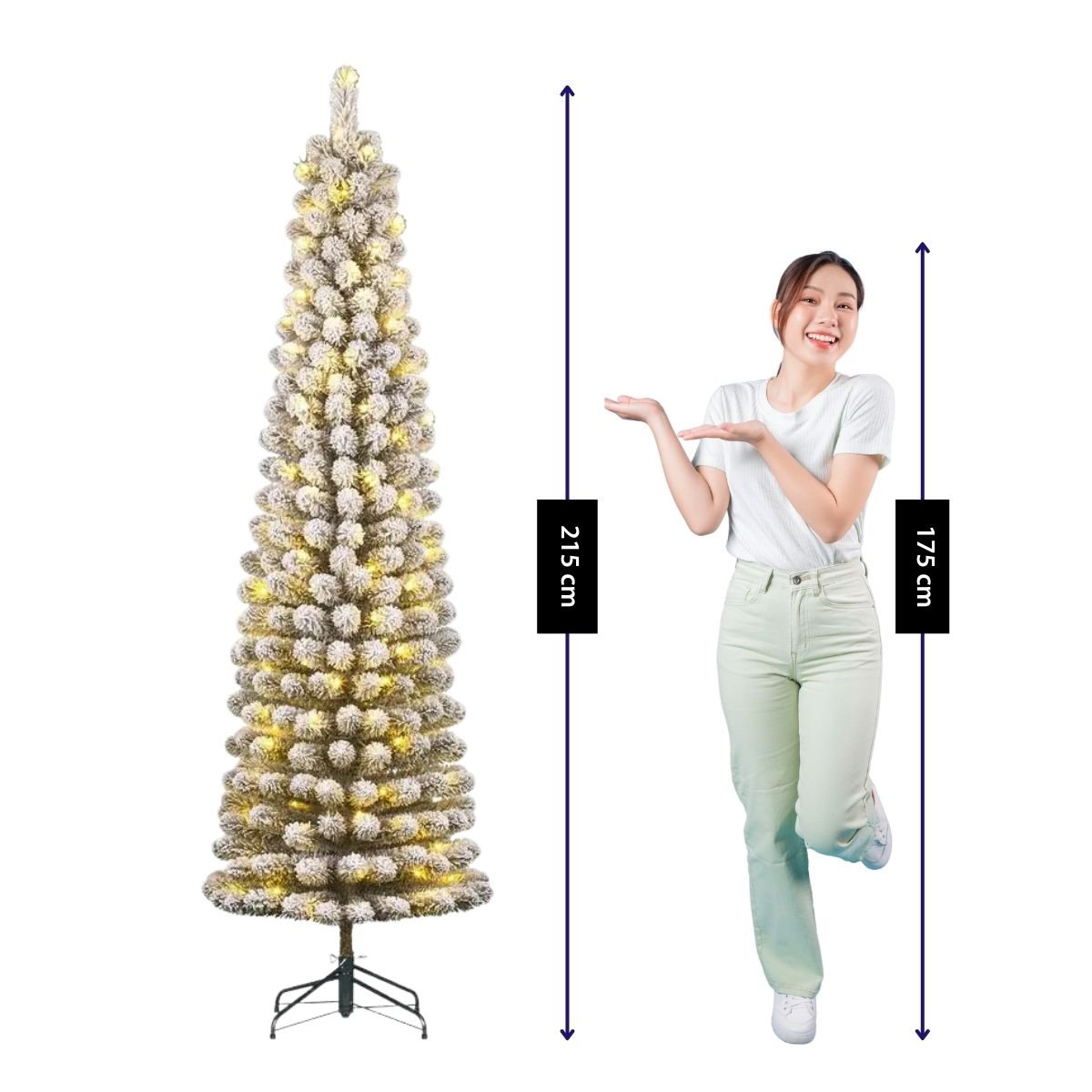 Charlton kunstkerstboom met verlichting, 215 cm
