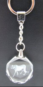 3D sleutelhanger cheetah glas, 5 cm