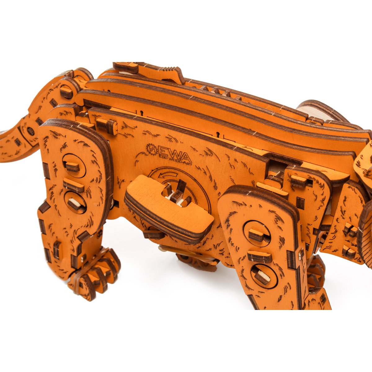 DIY houten mechanische puzzel kat Ginger, 35,1 x 8,4 x 14,5 cm
