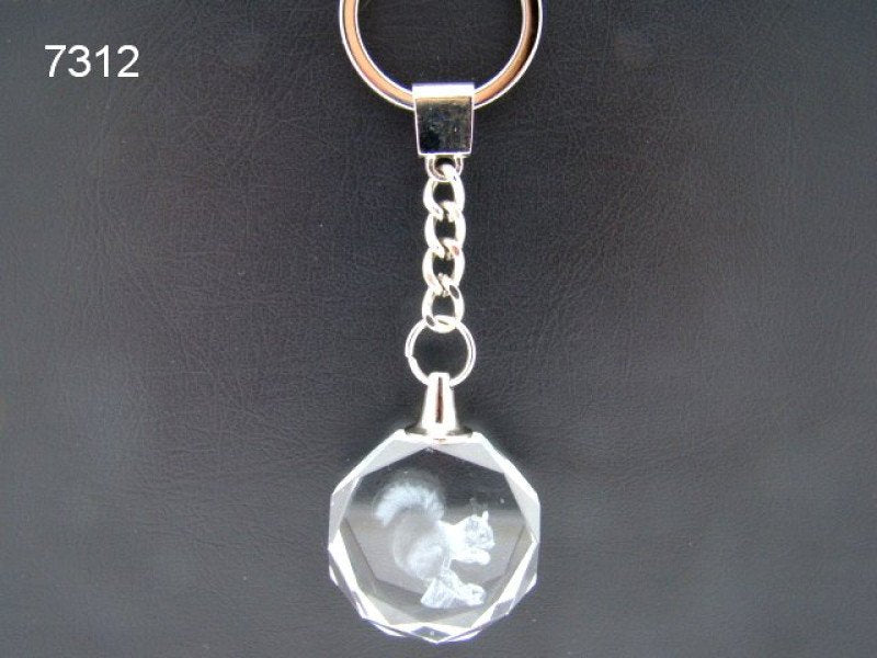 Eekhoorn, sleutelhanger glas