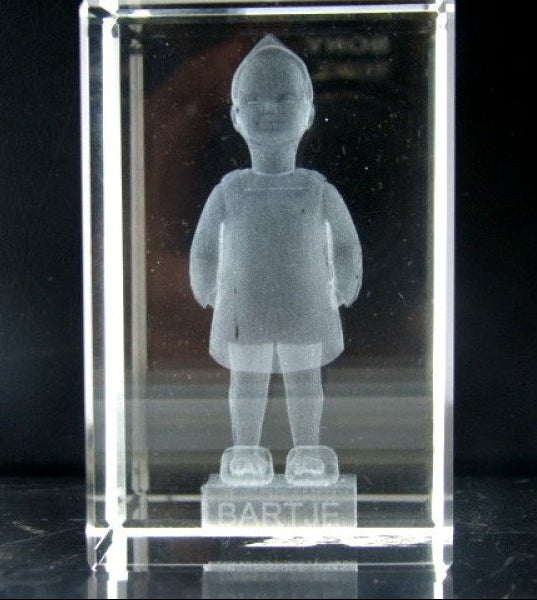 Bartje glasblokje, 3D lasergravure, 8 x 5 cm