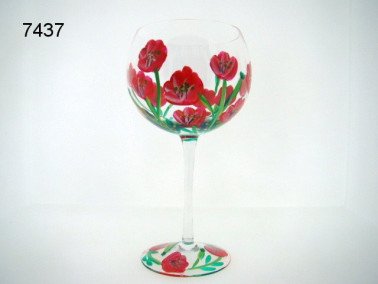 Klaproos wijnglas