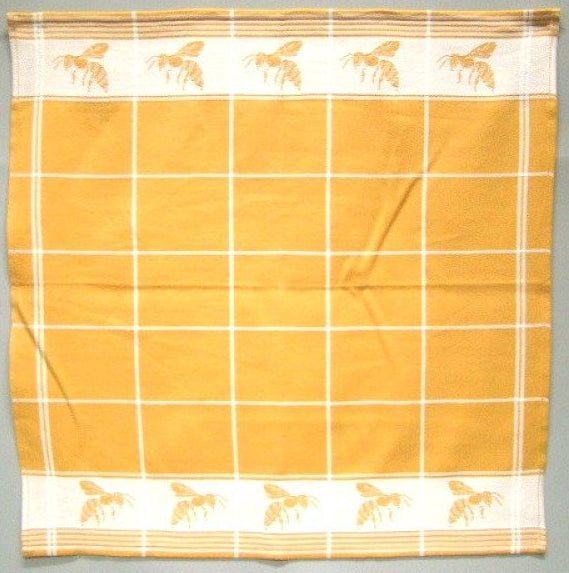 Bijenmotief theedoek, 60 x 60 cm