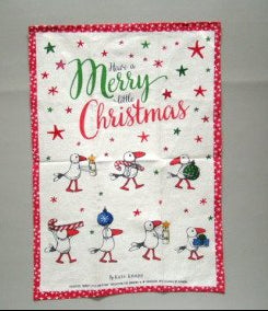 Kersttheedoek Merry Christmas, 70 × 50 cm