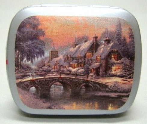 Winters dorp, blikje met pepermunt, 14 gram