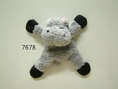 Nijlpaard magneet pluche, 9 x 7 cm