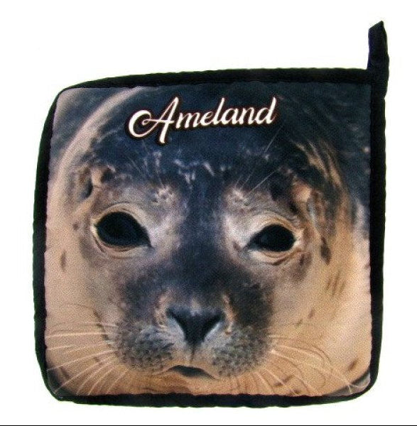 Ameland pannenlap met zeehond, 20 x 20 cm