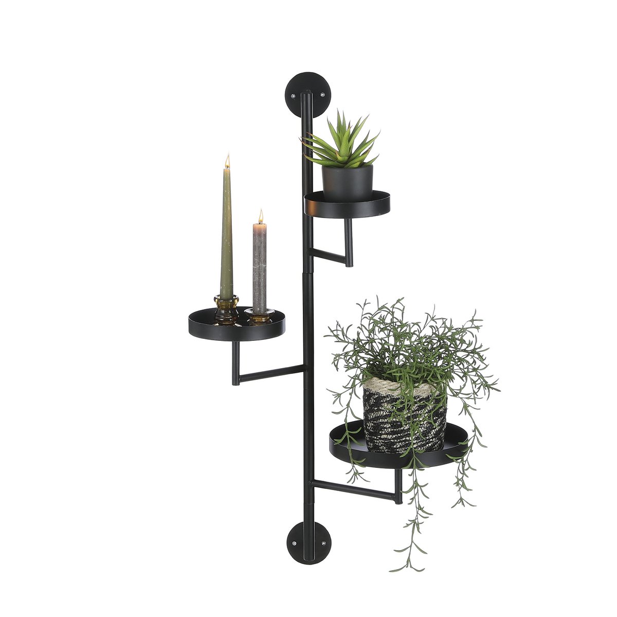 Perry wandrek zwart, ronde plateaus, 80 cm