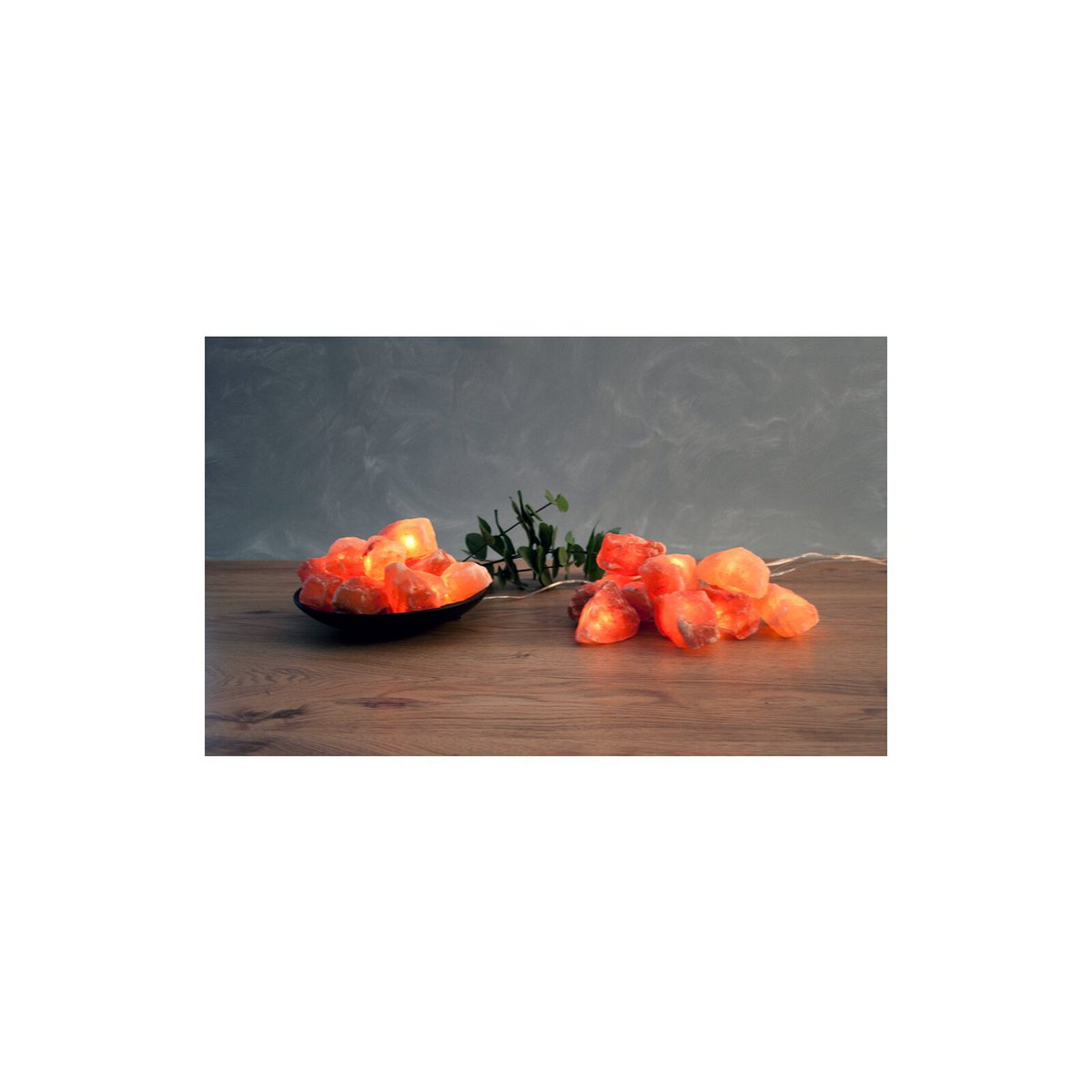 Salt Dreams schaal met 10 verlichte zoutkristallen marmer Ø20 cm