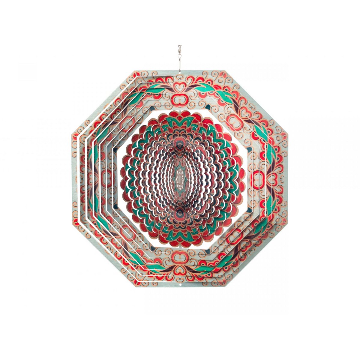 Windspinner Spin Art mandala octagon RVS, 30 cm