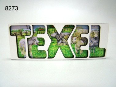 Texel schaap lettermagneet, hout