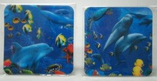 Dolfijn onderzetters set, 4 stuks assorti