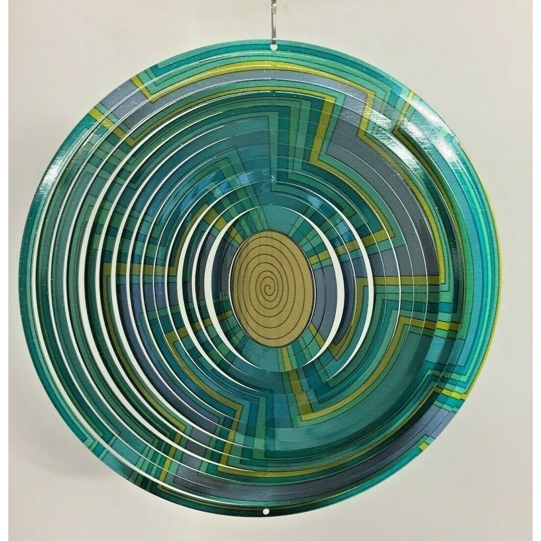 Windspinner Spin Art mandala swirl blauw RVS, 30 cm