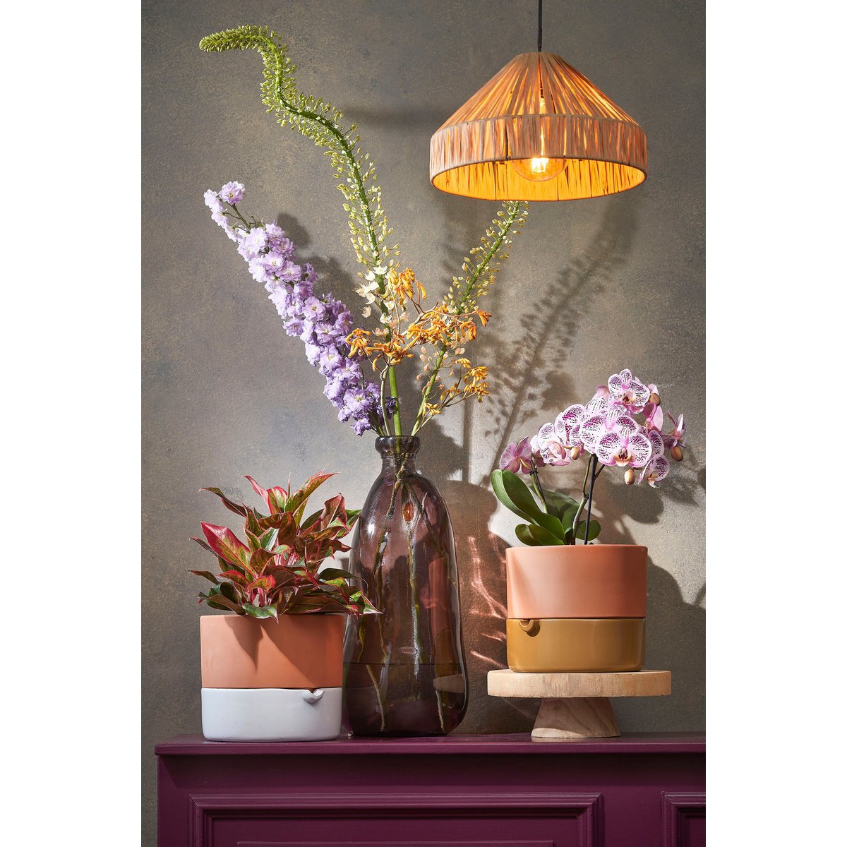 Elisa hanglamp raffia zwart Ø30 cm