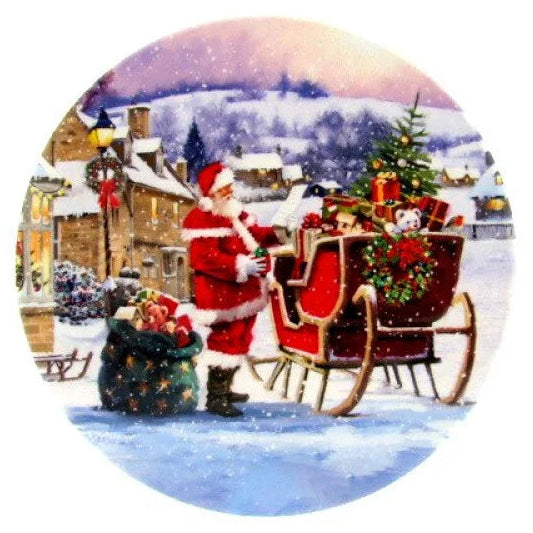 Kerstman tafelonderzetter keramiek, 16 cm