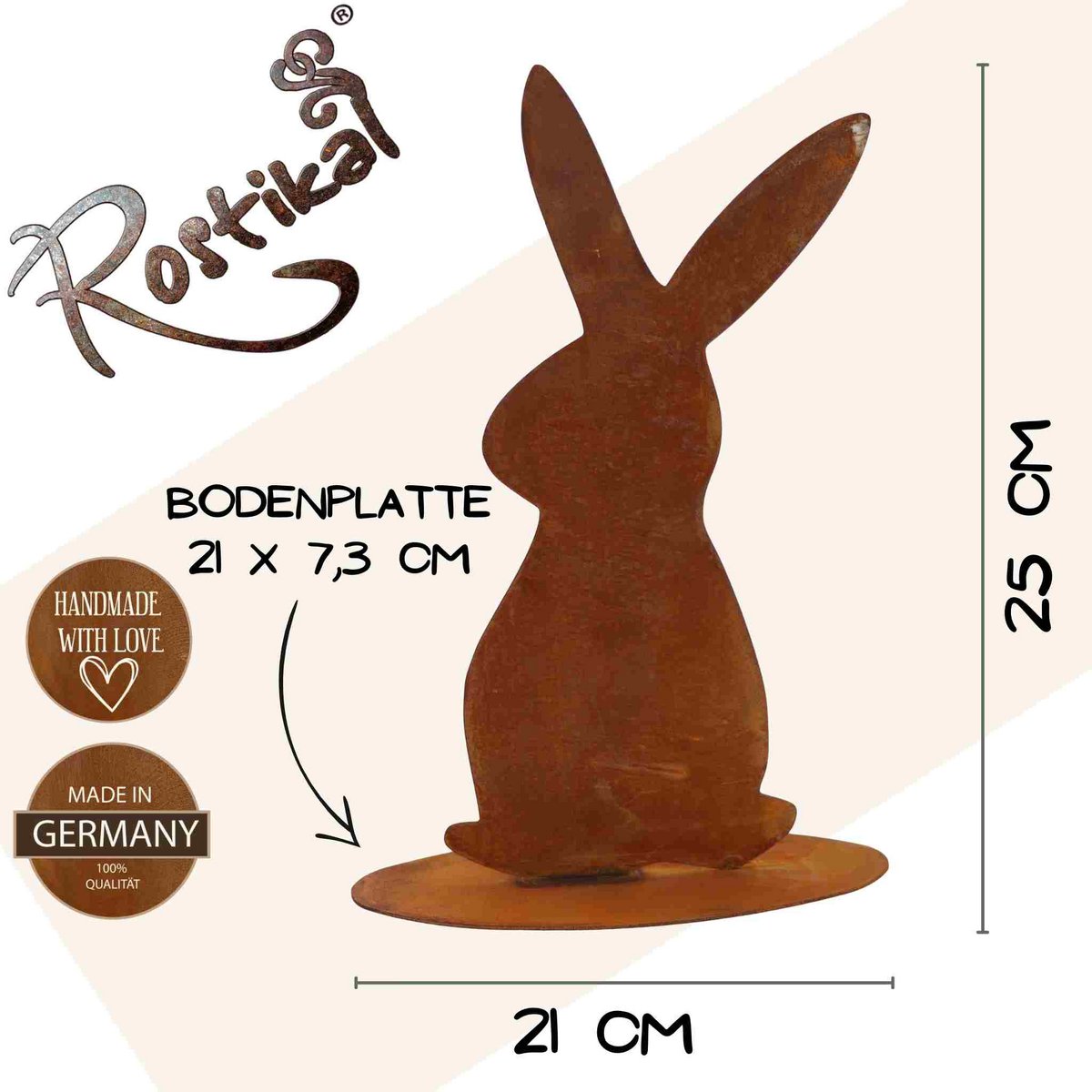 Roestmetalen paashaas Franz