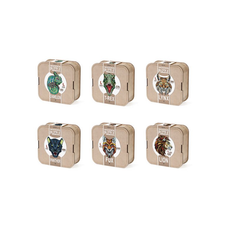Houten legpuzzel panter L, 490 stukjes, 41.8 x 37.5 cm