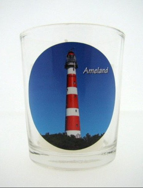 Ameland sfeerlichtje met kaars, 6 cm