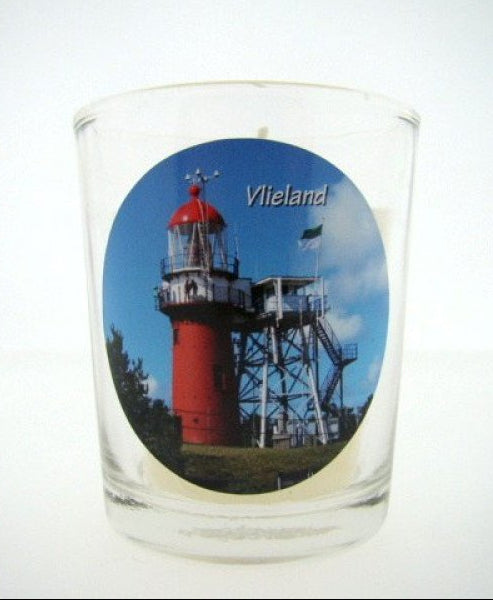 Vlieland sfeerlichtje met kaars, 6 cm