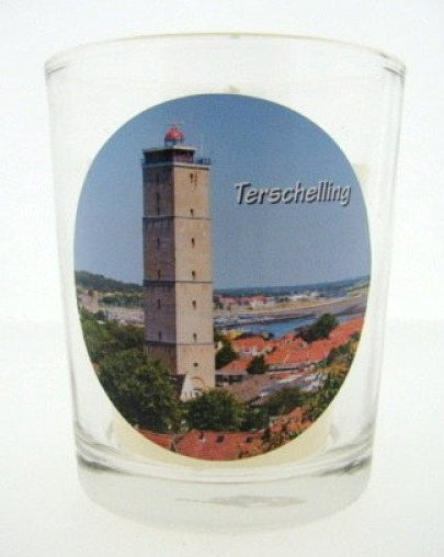 Terschelling sfeerlichtje met kaars, 13 cm