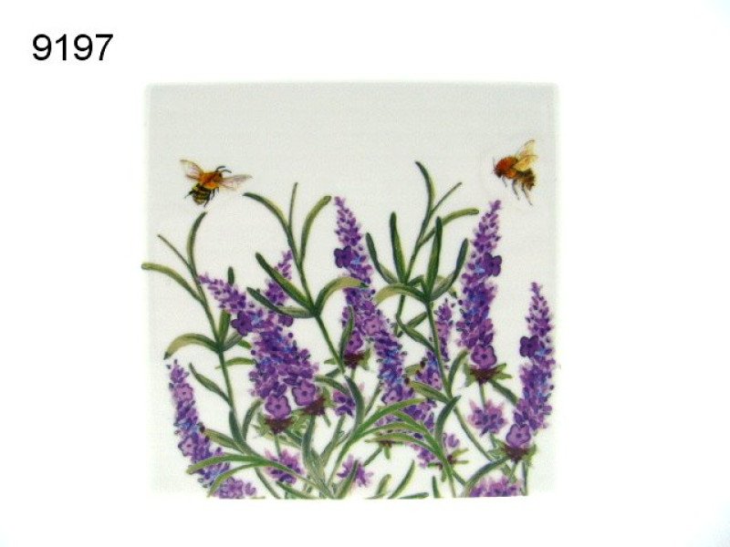 Bee-tanical bij lavendel onderzetter