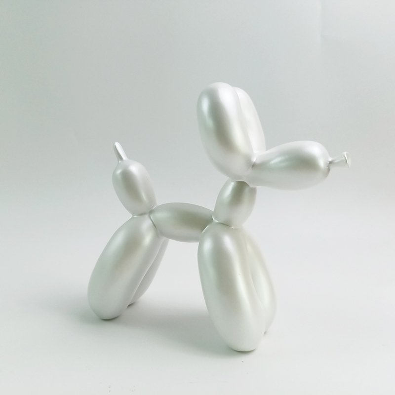 Ballonhond van polyresin, wit, 17 cm