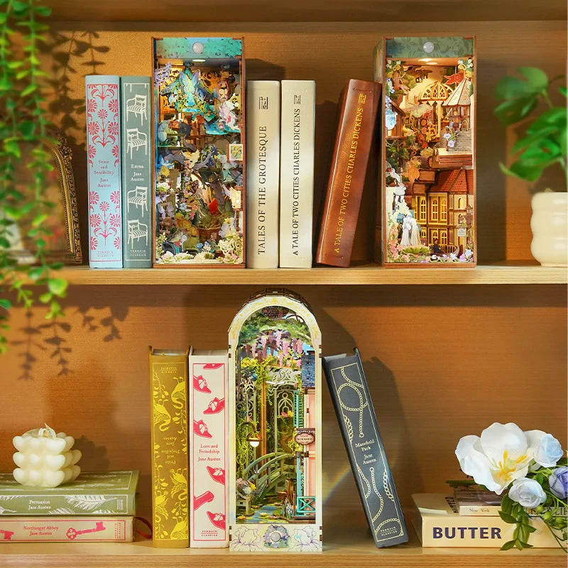 DIY book nook giverny garden, 26,9 cm