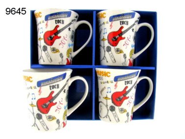 Love music mokkenset, 4 stuks