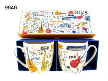 Love music mokkenset, 2 stuks