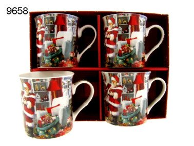 Kerstman mokkenset, 4 stuks