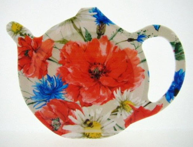 Veldbloemen theezakjeshouder, 13 x 10 cm