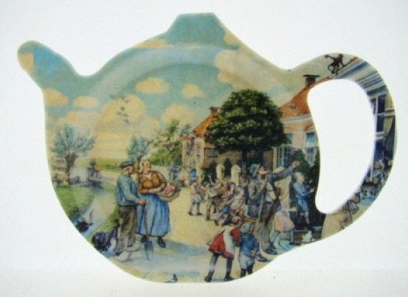 Aap, noot, Mies, vertelselplaat theetip, 13 x 10 cm