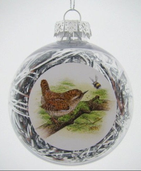 Winterkoning kerstbal, 8 cm