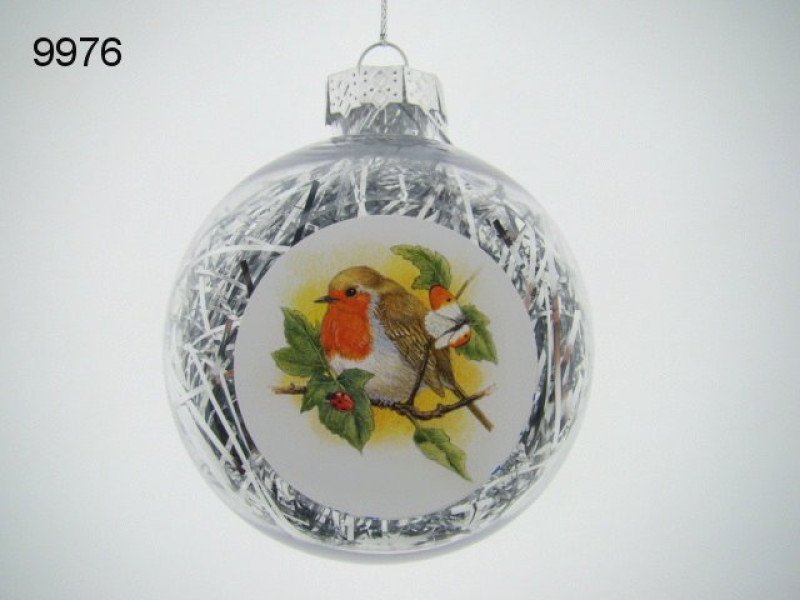 Roodborst kerstbal