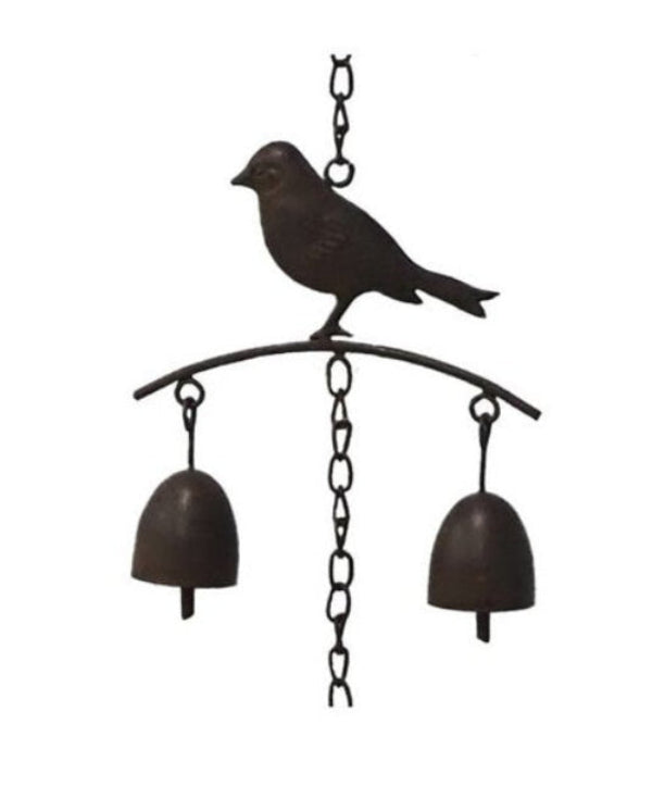 Regenketting vogel met bellen van brons, 178 × 12 cm
