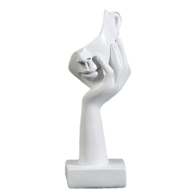 Gezicht op hand, wit, 6 × 5 × 16,5 cm
